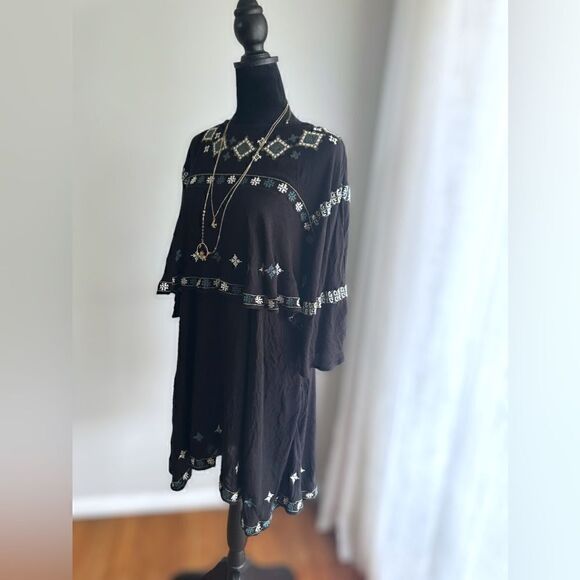 ZARA Embroidered Boho Festival Layered dress Size XS - Picture 10 of 16